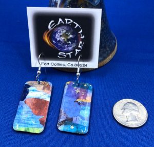Blue Collage Earrings