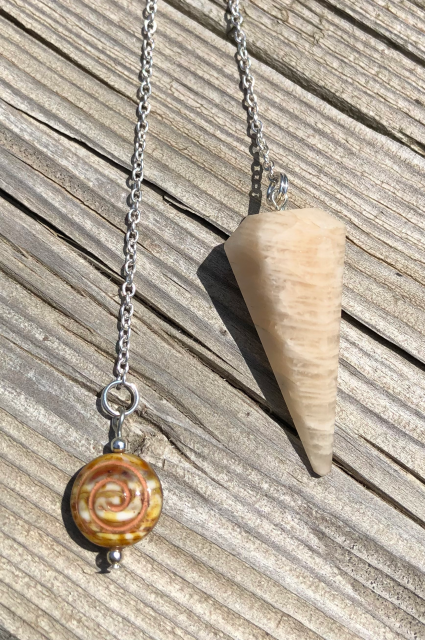 Moonstone Pendulum with Round Stone Bead