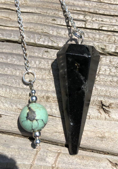 Onyx Pendulum with Chinese Turquoise Bead