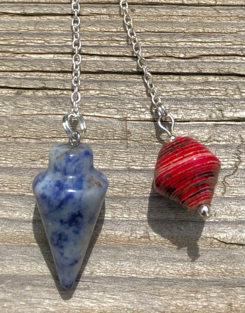 Sodalite Pendulum with Red Paper Bead